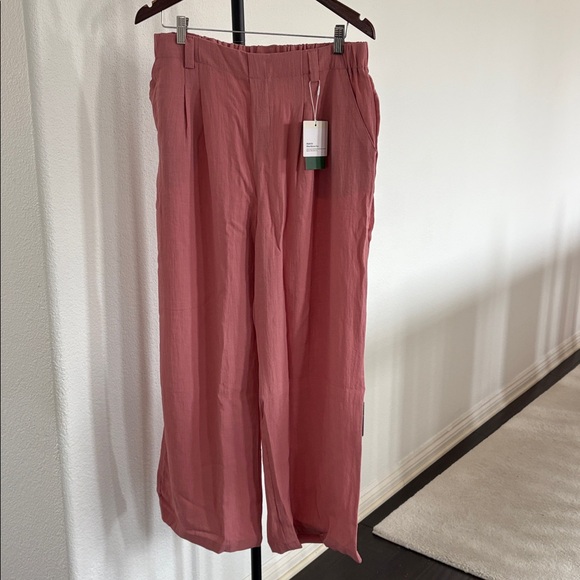 Halara High Waisted Pocket Wide Leg Flowy Solid Palazzo NWT Size L - Picture 7 of 12